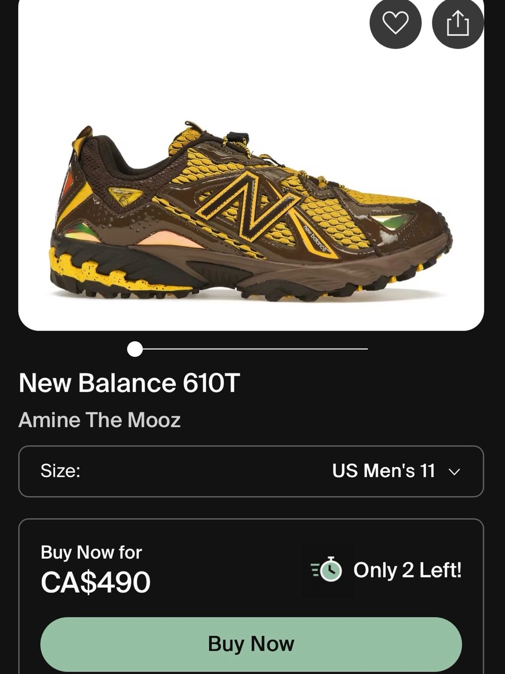 Amine x New Balance “The Mooz" 610 🍌 - Picture 2 of 12